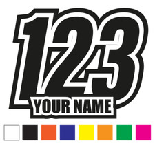 Race Numbers Set of 3 Car Motorbike Motocross Quad MX Kart Vinyl Stickers Decals