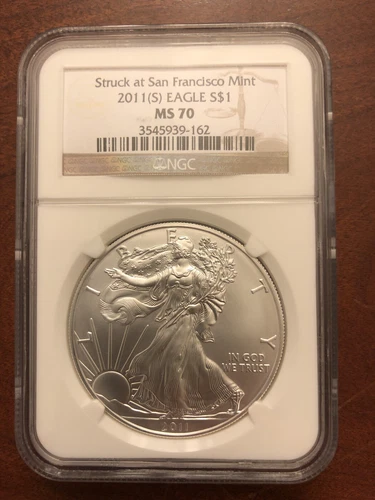 2011 (S) US Silver Eagle $1 NGC MS70 Early Releases Brown Label