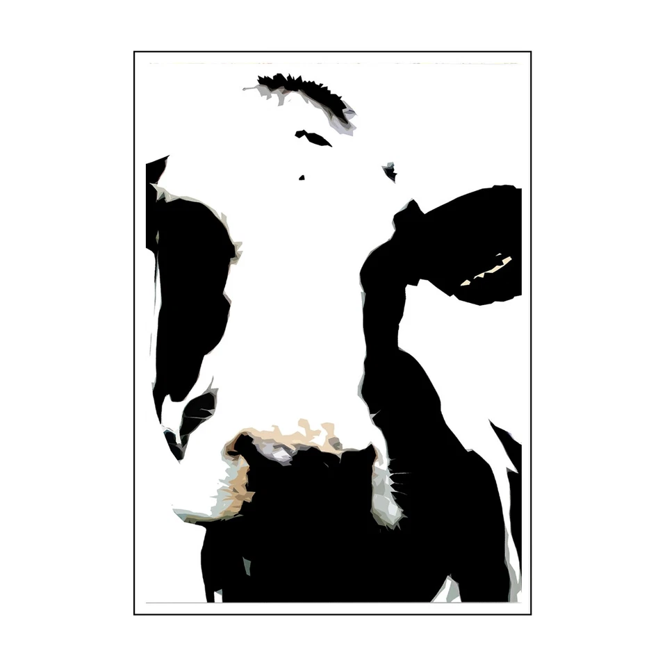 POP ART COW 1- DEEP FRAMED CANVAS SAFARI WALL ART PICTURE PRINT- ANIMAL BLACK - Image 4 of 4