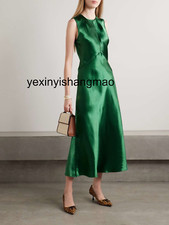 ulla johnson Sleeveless satin slim mid-length temperament dress