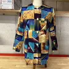 Caron Components Multicolor Tunic Top Size 12 Made In USA 80s New Wave Bohemian