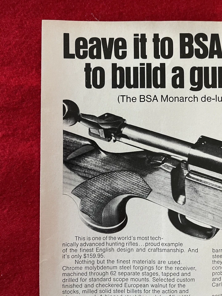 Vintage 1971 BSA Monarch Hunting Rifle Print Ad - Image 4 of 4