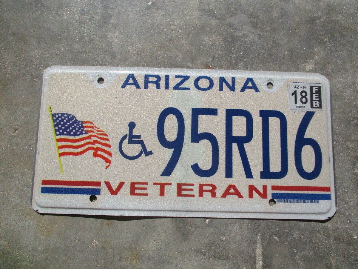 ひつじ様確認用 Arizona Disabled Veteran 2018 license plate # 95RD6 | eBay