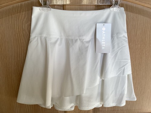 NWT!! Athleta White Ace Mesh Skort Skirt Women’s Tennis Golf Pockets Flowy S/P - Picture 6 of 7