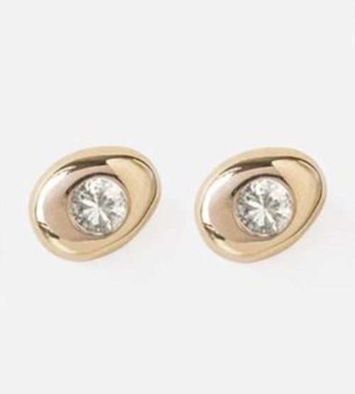 Bright Round Lab-Created CVD Diamond Classical Stud Earrings In 10K Yellow Gold