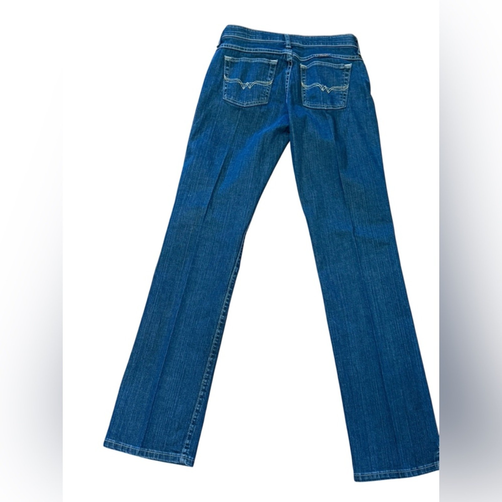 Wrangler Q-Baby Womens 5/6 x 34 Western Bootcut Blue Denim Jeans