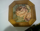 Vintage Wood and Tapestry Jewelry Box-Octagon — photo 2