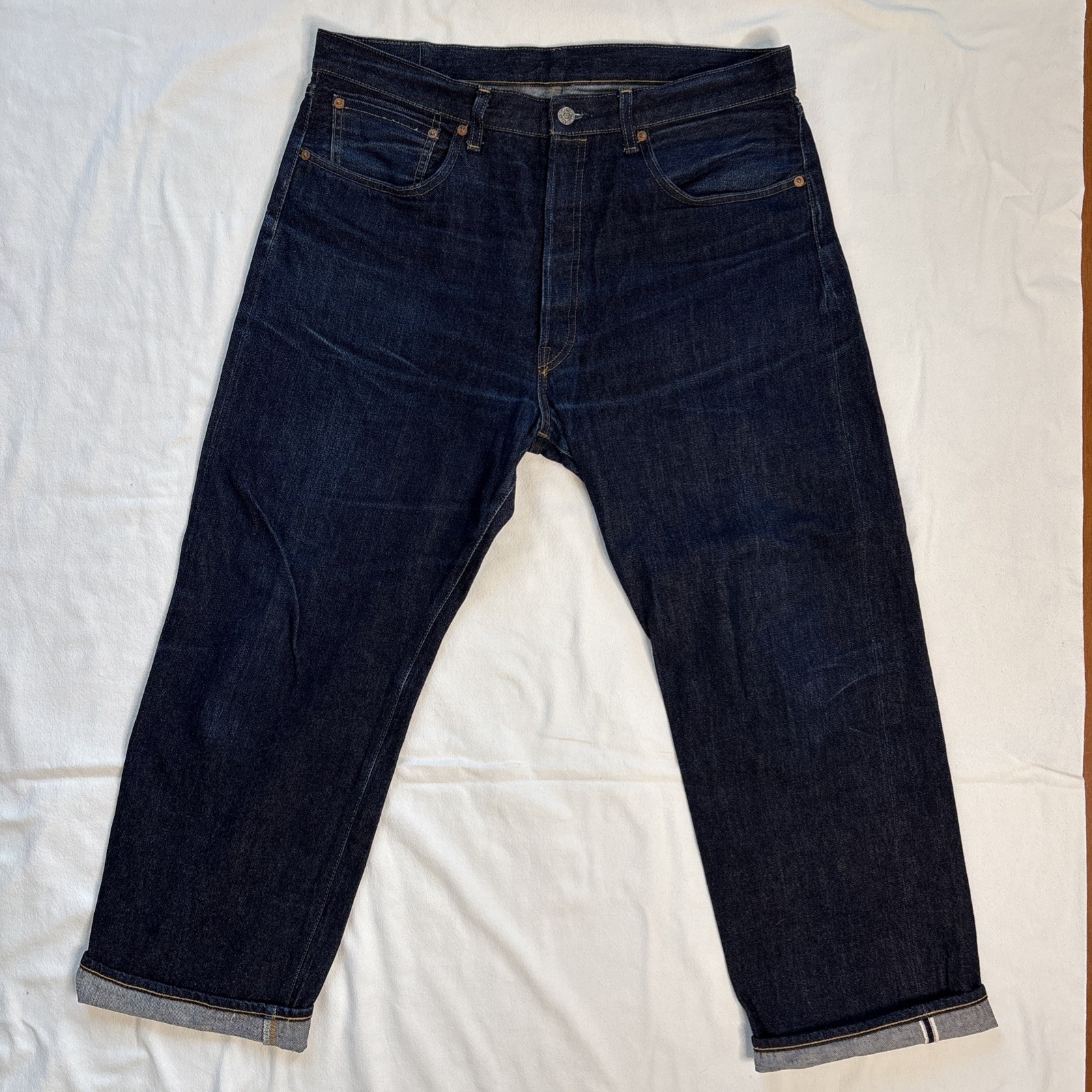 Levis Vintage Clothing LVC 1955 501XX Selvedge Jeans W38 L30 Dark Indigo Big E