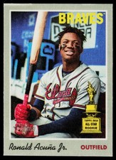 2019 Topps Heritage Ronald Acuña Jr. 1970 Cloth Stickers #7 Braves BASEBALL