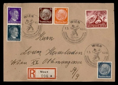 DR WHO 1943 GERMANY USED IN VIENNA AUSTRIA REGISTERED SLOGAN CANCEL WWII R90478 - Image 1 of 2