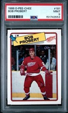 1988 O-Pee-Chee Bob Probert RC #181 PSA 9 Mint OPC High End