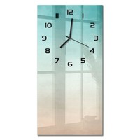 Glas-Wanduhr Glasuhr Aus Glas Abstraktion Hintergrund Schwarze Zeiger 30X60 Cm