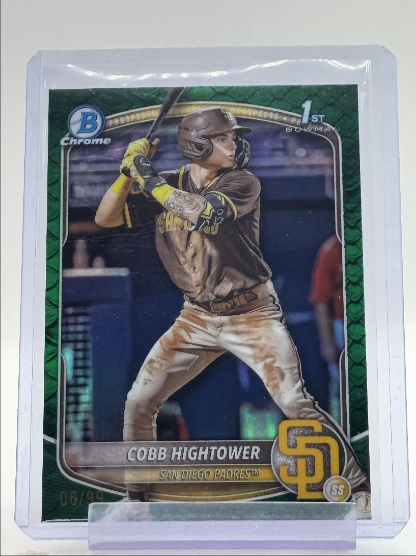COBB HIGHTOWER 2025 BOWMAN CHROME 1ST GREEN REPTILIAN REFRACTOR /99 Q5666