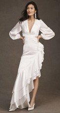 CLEARANCE SALE NWOT MAC DUGGAL Size 4 White Plunging Neckline W/ Cutouts #49524