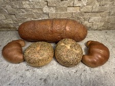Lot of 5 Faux Fake Bread Products Loaf, bagels, crescents Food Prop Display