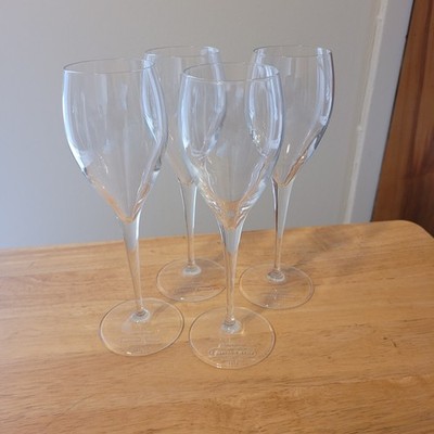 Laurent-Perrier, Set Of 4 With Etched Logo Champagne Flutes