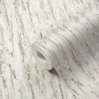 Melierte Tapete Mit Putz-Struktur Und Grauen Akzenten – Beige, Braun, Weiß