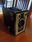 KODAK BROWNIE TARGET 6-16 BOX CAMERA ART DECO BLACK & SILVER MADE IN U.S.A. — photo 5