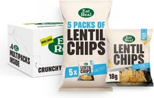 Eat Real, Lentil Crisps, Salted, 4 x 5 x 18g, Gluten-Free Crisps Multipack, Veg
