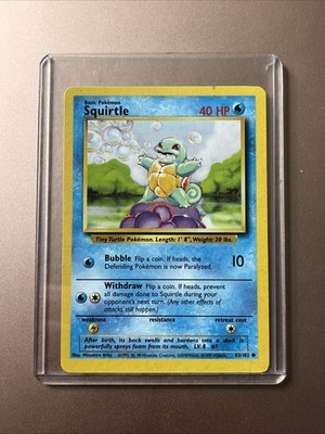 Pokemon Edition Squirtle card 63/102 - Base Set Edition 1995