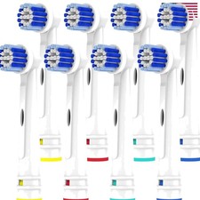 8-Pack Replacement Toothbrush Heads Compatible with Oral B Braun - Soft Bristles