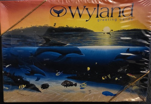 SELTENE Vintage Wyland Delfine Marine Gruß leere Notizkarten (12) - NEU VERSIEGELT