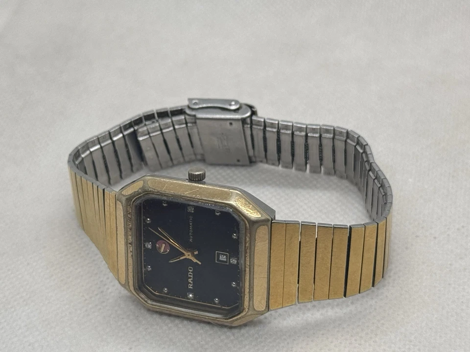 Reloj suizo Square Rado automático 561.3099.2.N para hombre fecha placa de oro 10 micras Foto 4 de 4