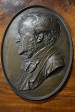 Schöne Bronze Wandteller, Wagner mit Widmung 1927, 23cm hoch, Top Zustand!!!