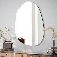 Black 22x30 Inch Irregular Wall Mirror for Bathroom