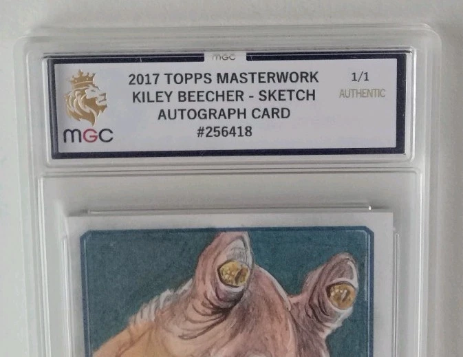 2017 TOPPS STAR WARS MASTERWORK SKETCH CARD 1/1 JAR JAR BINKS MGC GOLD GRADED  - Image 3 of 4