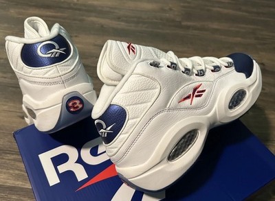 DS Sz 11.5 Reebok Question Blue Toe 2022 GX0227 White Blue Red Iverson AI 76ers 