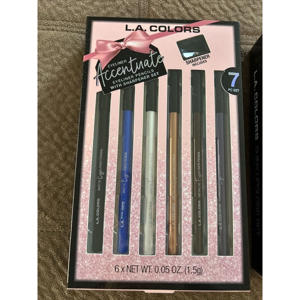 (2) LA Colors Makeup Cosmetics (1) Conjunto de brilho labial 5 peças 0,07 fl oz e (1) delineadores - Imagem 2 de 4