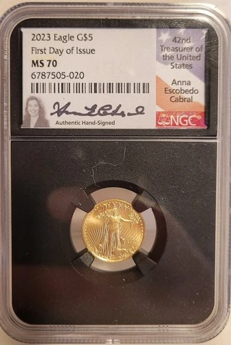 2023 $5 Gold Eagle 1/10 oz NGC MS70 First Day of Issue ANNA CARBRAL SIGNED!