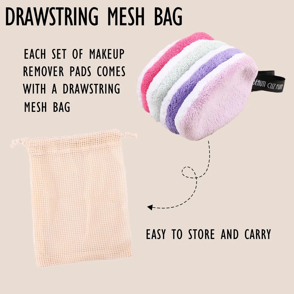 Waschbar Abschmink-Wattepads-6Er-Set | Wiederverwendbare Abschminktücher | Poren - Bild 3 von 4