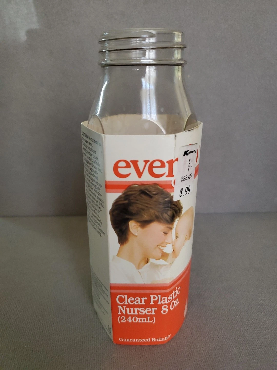 (3) Vintage 1986 Evenflo Clear Plastic Nurser Bottle 8 oz – Kmart Sticker
