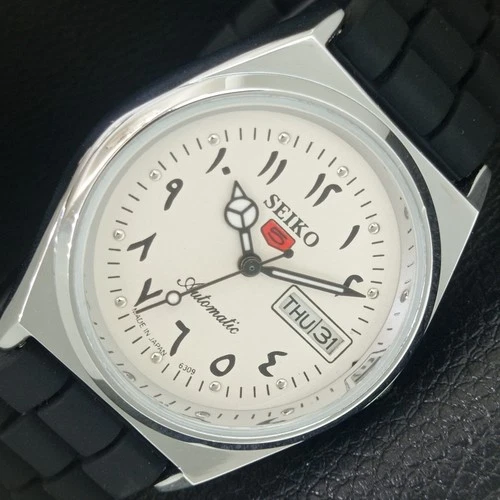 JAPAN VINTAGE REFURBISHED SEIKO 5 AUTOMATIC 6309A MENS WHITE WATCH a442619-1