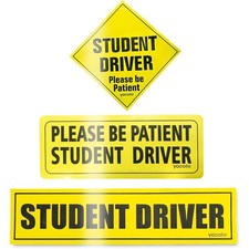 Yellow Student Driver Reflective Car Safety Magnets for Vehicle Bumper Stickers