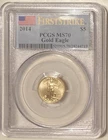 2009 $5 1/10 Oz American Gold Eagle PCGS MS70 FIRST STRIKE