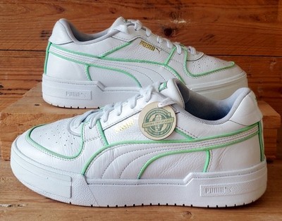 Puma CA Pro Low Leather Trainers UK8/US9/EU42 383375-03 White/Green/Gold