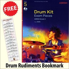 ABRSM Drum Kit Exam Pieces Grade 5 from 2024 plus Drum Rudiments Bookmark