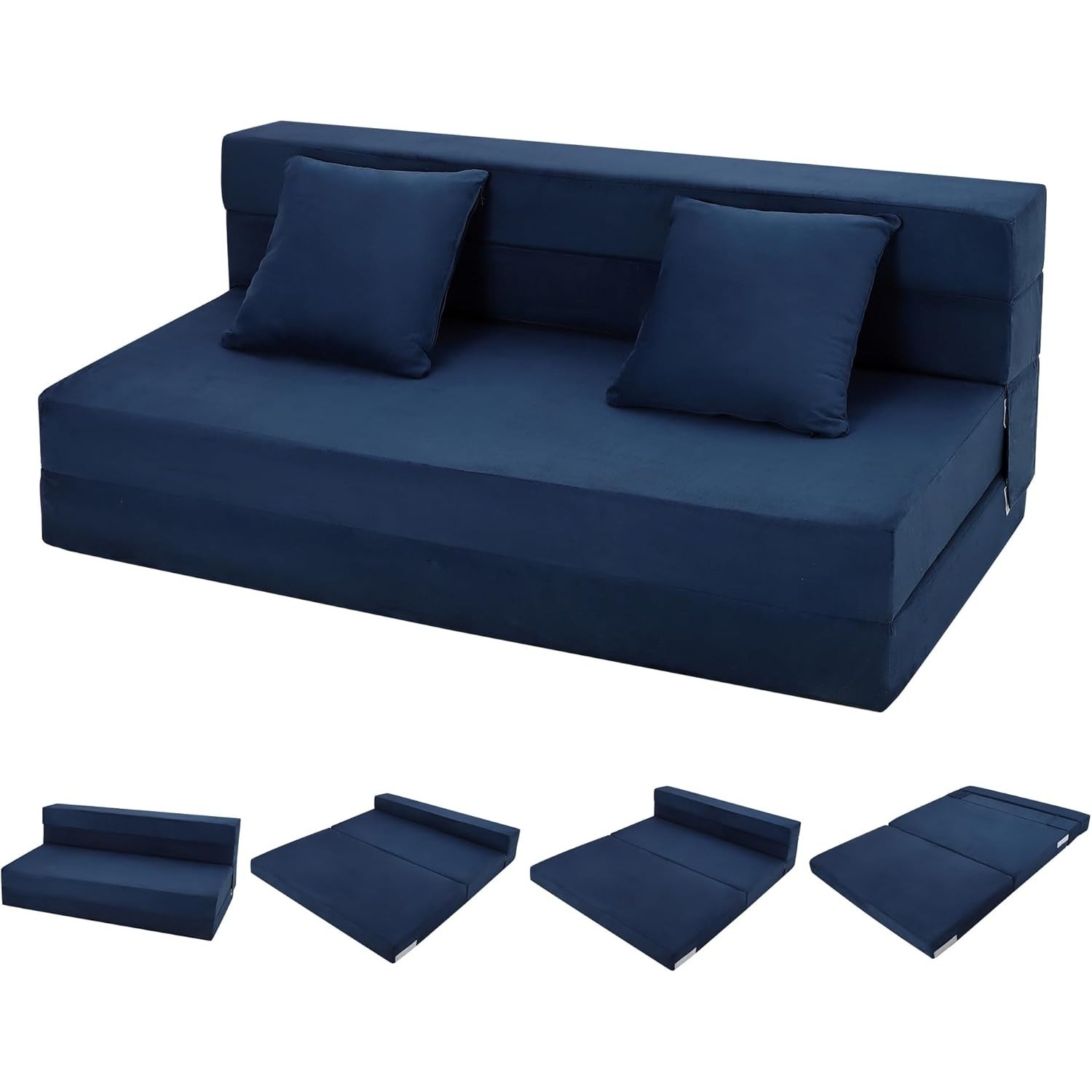 Folding Sofa Bed with Pillow, Convertible Sleeper Chair, Mem