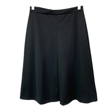Vintage Black A-Line Polyester Elastic Waist Black Skirt 12