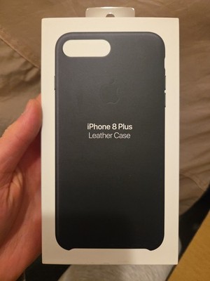 Apple iPhone 8 Plus Leather Back Case Cover Midnight