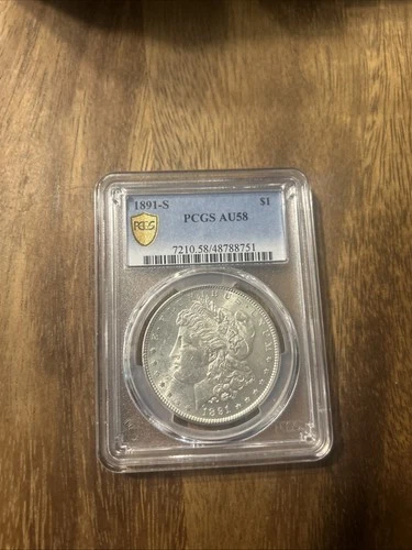 1891-S $1 Morgan Silver Dollar PCGS Gold Shield AU58