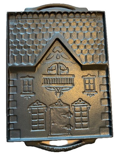 John Wright Cast Victorian Gingerbread House 2 Sided Cast Iron Mold Box USA