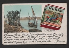 EGIPTO 1906 PUBLICIDAD MURAD CIGARRILLOS TURCOS COLOR POSTAL CAIRO