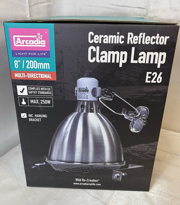 Arcadia Ceramic Reflector Clamp Lamp E26 / 8'' Multi-Directional 250W Reptile
