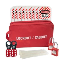 Groppli Lockout Tagout Kit with Hasps, Lockout Tags, Red Loto Locks - Electri...