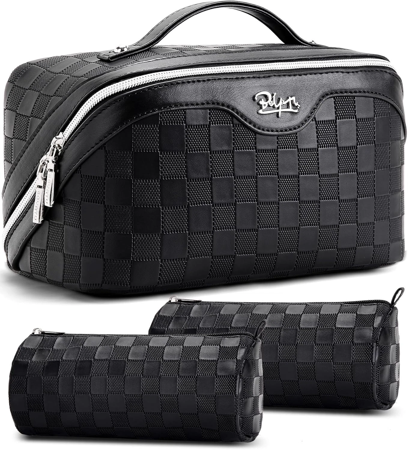 BOYATU Travel Makeup Bag Organizer Cosmetic Bag: 3 Pcs Set Make up Bags for Wome