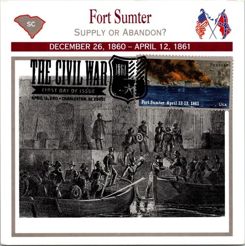 Dr Jim Stamps Maximum Card Fort Sumter 1861 Forever The Civil War Fdc
